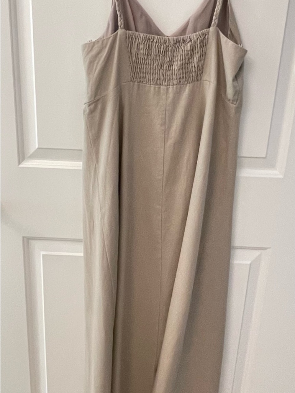 ZARA Neutral Cream Slip Midi Dress with Front Buttons - Picture 12 of 12